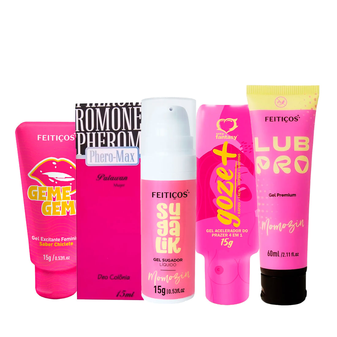 Kit com Geme Geme Sugalik Momozin Sugalik Momozin Phero Max Palawan e Goze +