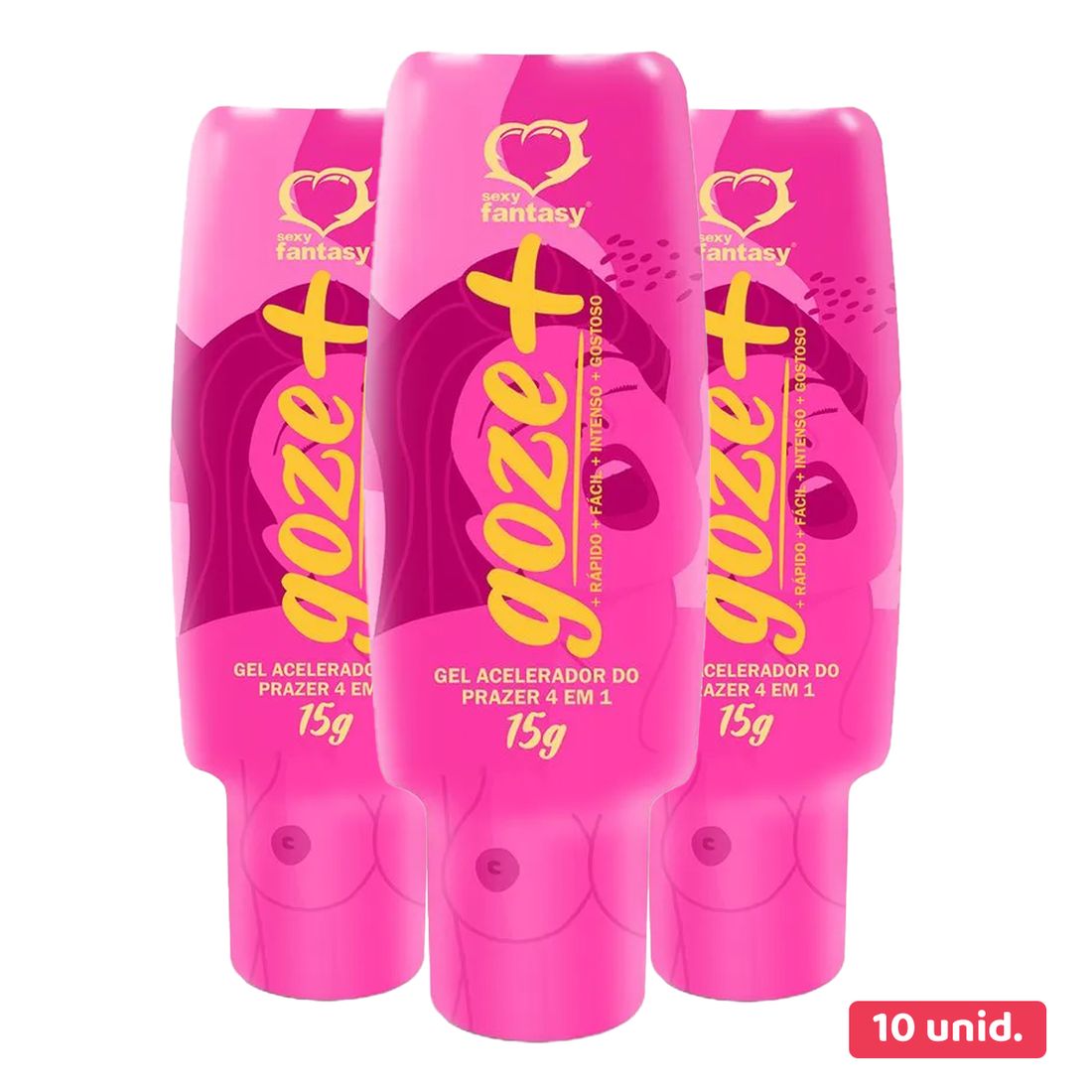 Kit Goze + Gel Acelerador do Prazer 4 no Atacado com 10 Unidades Sexy Fantasy